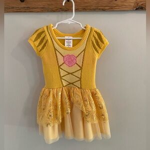 Disney Golden Princess Dress with Pink Rose